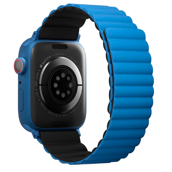 Ремешок Uniq Revix reversible Magnetic для Apple Watch 40/41/42mm Caspian Blue/Black (Синий/Черный)