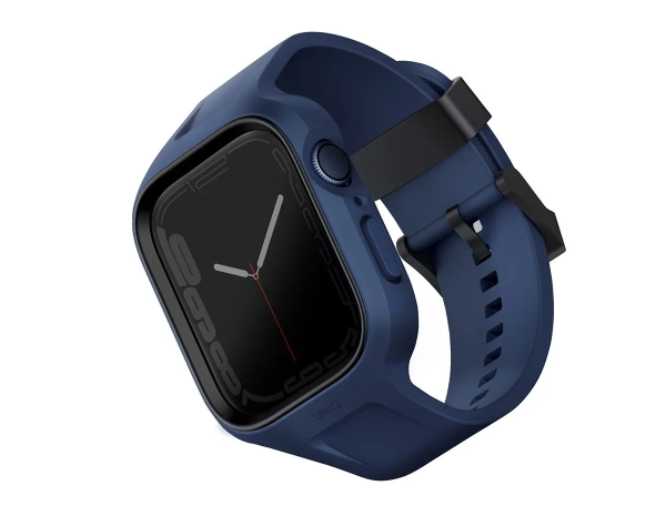 Ремешок с чехлом-бампером Uniq Monos для Apple Watch 44/45mm Blue (Синий)