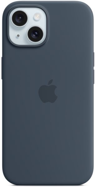 Чехол-накладка Apple MagSafe силиконовый для iPhone 15 Storm Blue (MT0N3FE/A)