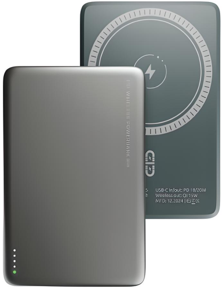 Магнитный беспроводной внешний аккумулятор Olmio QM-15 5000mAh 20W PD Gray (Серый)