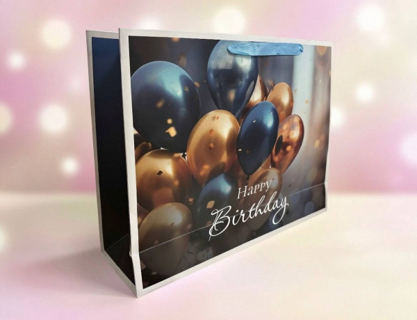 Подарочный пакет Happy Birthday 40x31x11.5 см 1шт