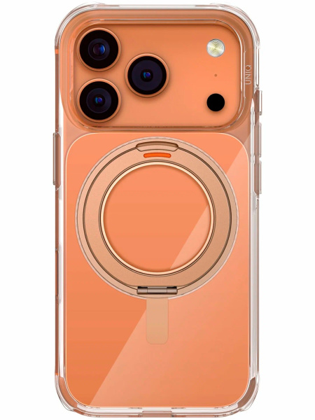 Накладка пластик Uniq Swivix with Magsafe для iPhone 17 Pro с кольцом Taupe Gold (Золотой)