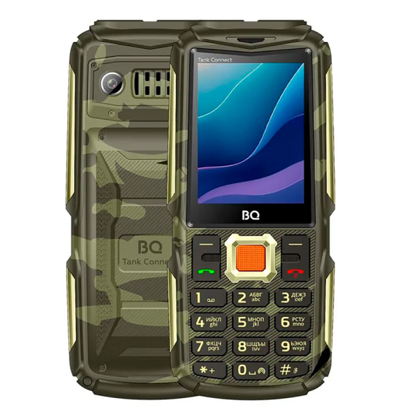 Телефон BQ 2430L Tank Connect Camouflage Gold (Камуфляж-Золотой)