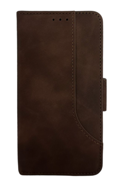 Чехол-книжка Premium для Samsung Galaxy S25 Коричневый (боковая)