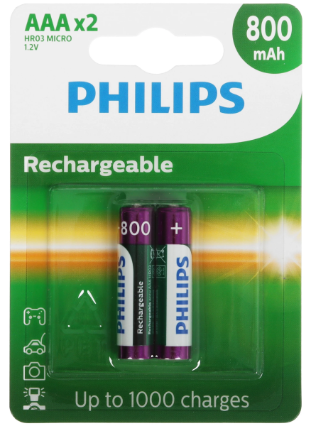 Аккумуляторная батарейка Philips MultiLife AAA (2шт)