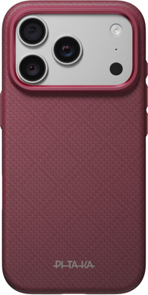 Накладка кевлар Pitaka Supreme Craft Case для Apple iPhone 18/17 Pro Burgundy (Бордовый)