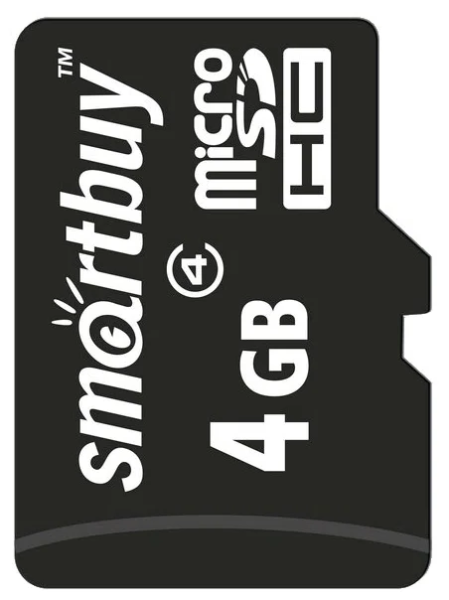Карта памяти Micro SD Smartbuy 4GB Class10 25MB/s (SB4GBSDCL10-00)