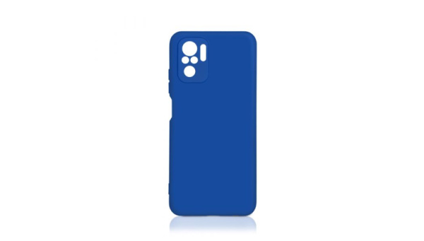 Силиконовый чехол DF с микрофиброй для Xiaomi Redmi Note 10/10S Blue