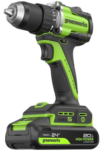 Дрель-шуруповерт аккумуляторная Greenworks DD560 24В (3708407CUC) (С акб 2x 2Ач/зу)