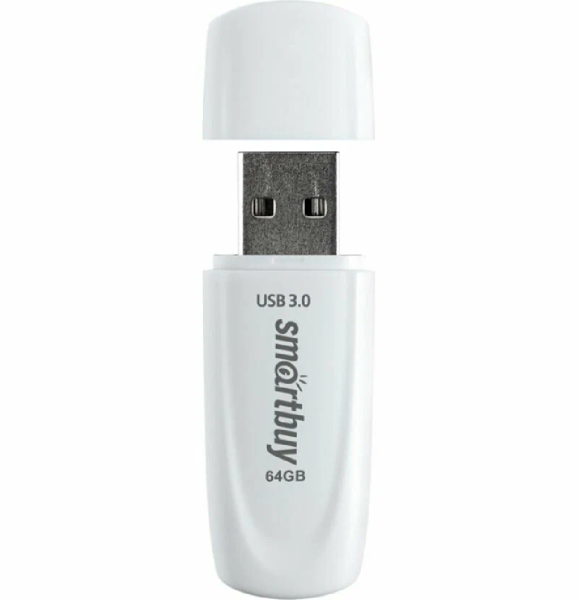 USB флеш-накопитель Smartbuy Scout USB 3.0 64GB White (Белый) (SB064GB3SCW)