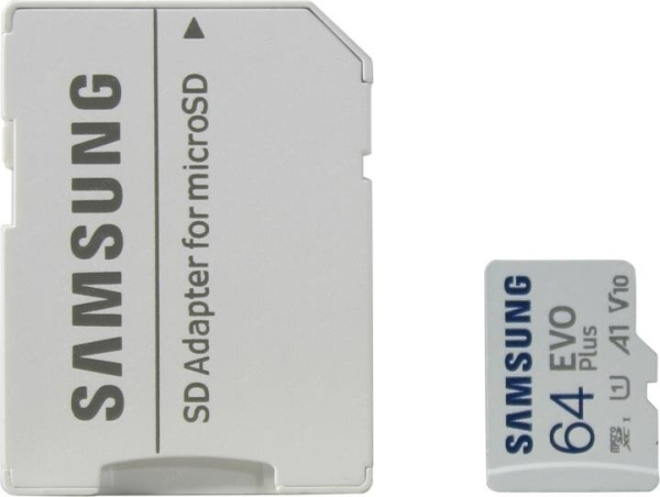 Карта памяти Micro SD Samsung EVO Plus 64GB Class10 160MB/s (MB-MC64SA) + SD adapter