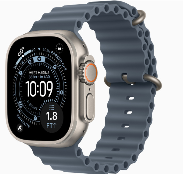 Часы Apple Watch Ultra 3 49mm Natural Titanium Case Anchor Blue Ocean Band