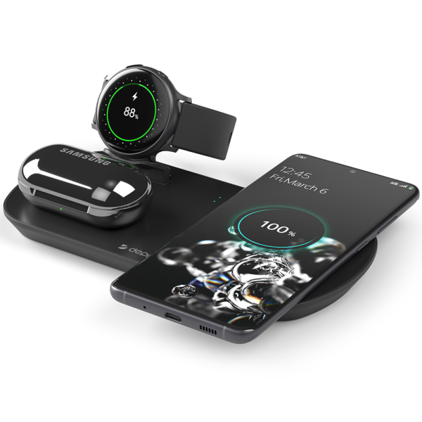 Беспроводная зарядная станция Deppa 3 в 1 для Samsung Galaxy S, Buds, Watch 17,5 Вт (арт. 24011)