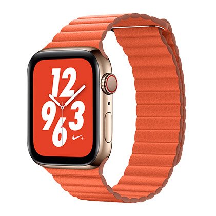 Ремешок из экокожи для Apple Watch 42/44/45/49mm (Оранжевый) Ремешок из экокожи для Apple Watch 42/44/45/49mm (Оранжевый)