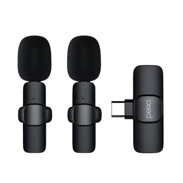 Беспроводной микрофон PERO CM02 (2 микрофона) Black (Черный)