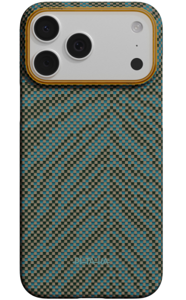 Накладка кевлар Pitaka Ultra-Slim Case для Apple iPhone 17 Pro Dive Green (Зеленый/Синий)