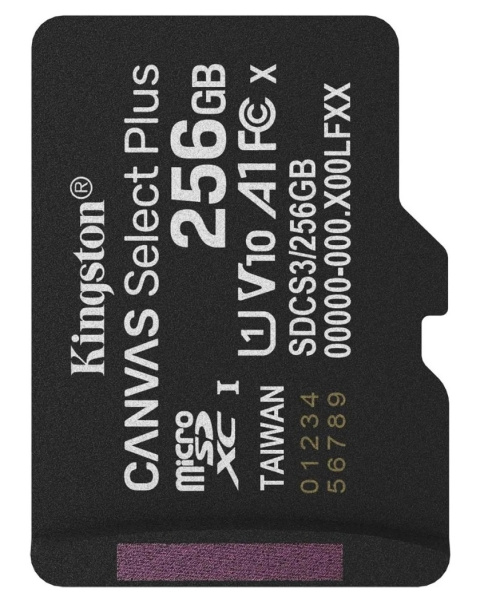 Карта памяти Micro SD Kingston Canvas Select Plus 256GB Class10 150MB/s (SDCS3/256GB)