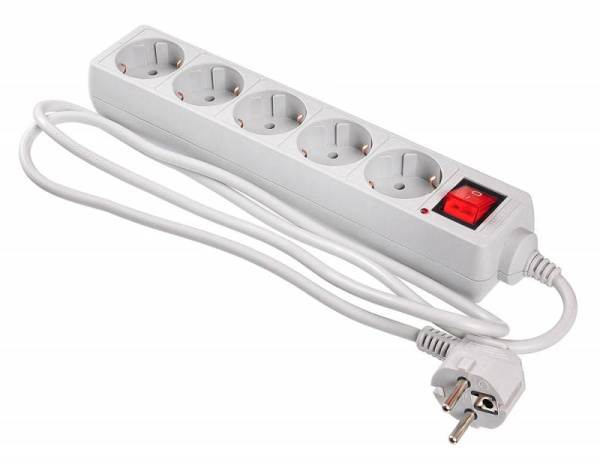 Сетевой фильтр Buro 500SL-1.5-G 1.5м (5 розеток) Серый