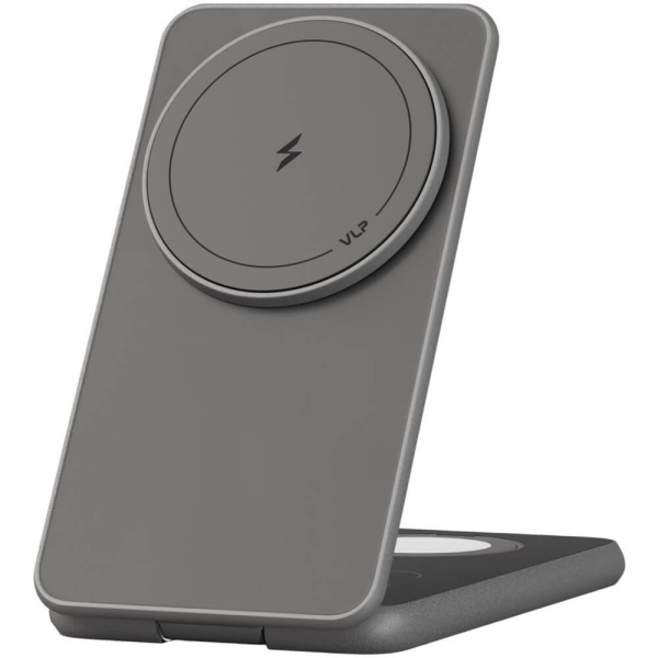 Беспроводная зарядная станция VLP Alum Power Pro MagSafe 3in1 для iPhone/AirPods/Watch Natural Titan