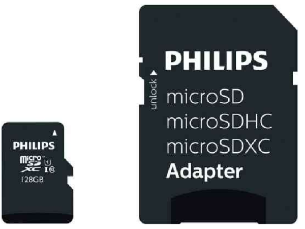 Карта памяти Micro SD Philips 128GB Class10 (FM12MA45B/97) + SD adapter