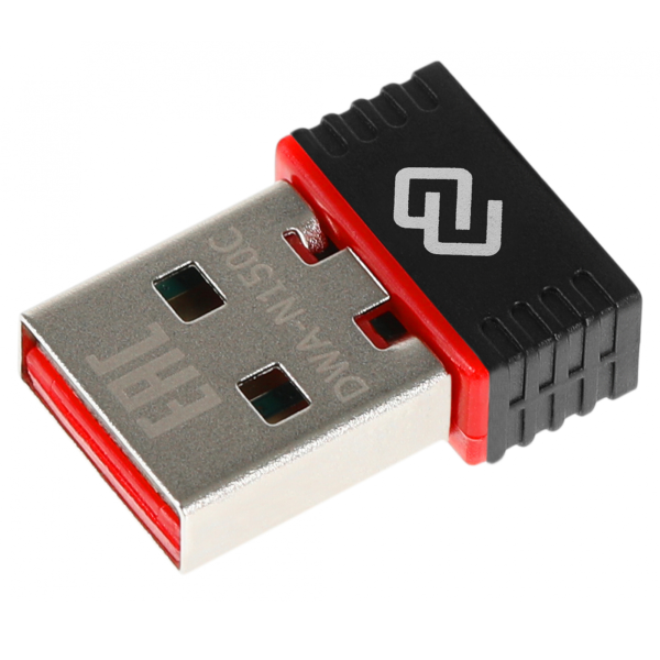 Wi-Fi адаптер Digma USB 2.0 (DWA-N150C) Черный/Красный