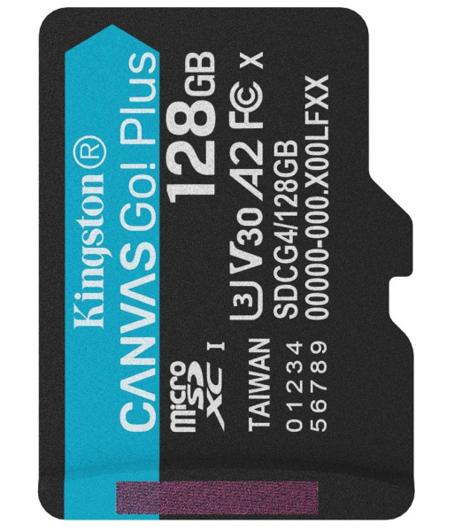 Карта памяти Micro SD Kingston Canvas Go! Plus 128GB Class10 200MB/s (SDCG4/128GB)