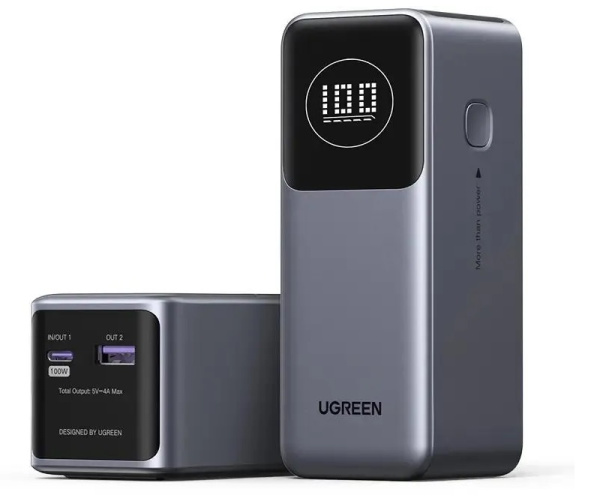 Внешний аккумулятор Ugreen PB724 (35526) 12000mAh 100W Gray (Серый)