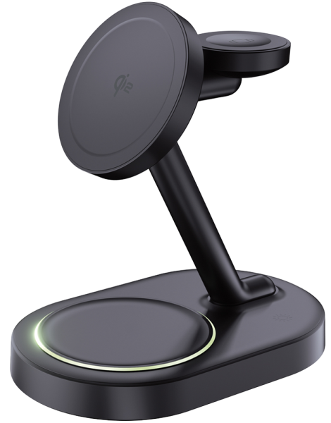 Беспроводная зарядная станция Deppa 3 в 1 MagSafe QI2 NEO 23W Black (23168)