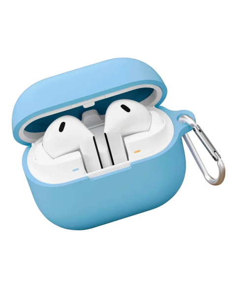 Силиконовый чехол VLP Charm Case с карабином для Samsung Galaxy Buds 3/3 Pro Голубой