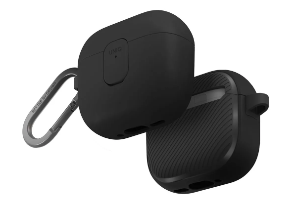 Силиконовый чехол Uniq CLYDE Lock для Apple AirPods 4 Charcoal/Dark Grey