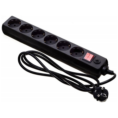 Сетевой фильтр Buro 600SH-16-1.8-B 1.8м (6 розеток) Черный