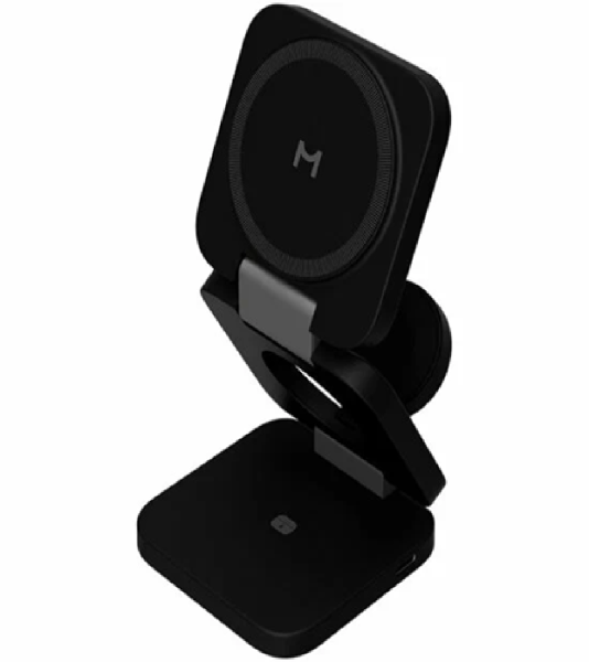 Беспроводная зарядная станция 3 в 1 Magssory Flex for Apple Black (Черный)