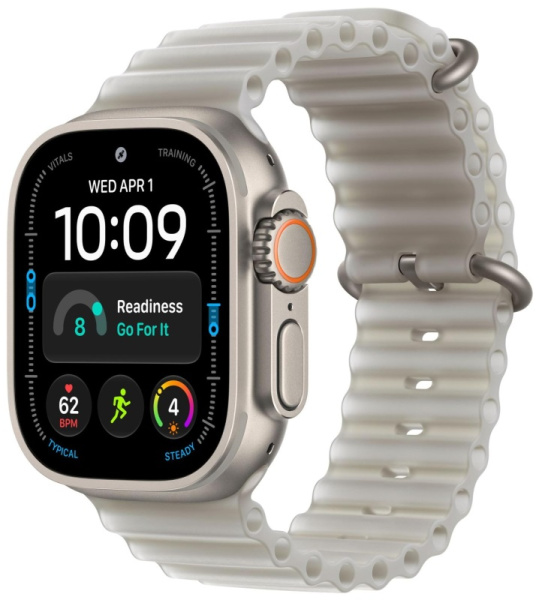 Часы Apple Watch Ultra 4 49mm Natural Titanium Case TransluGray Ocean Band