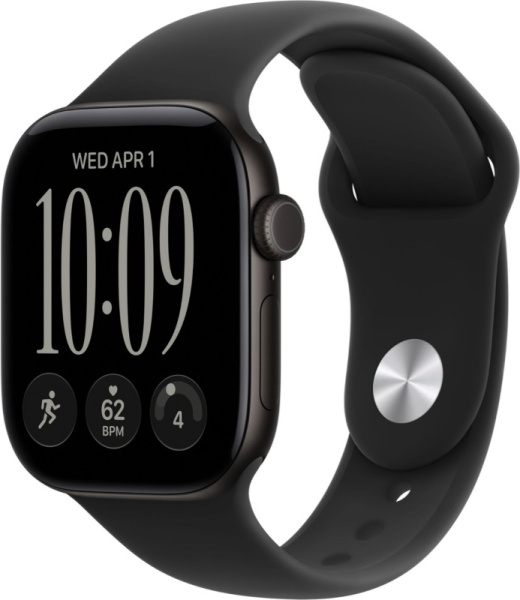Часы Apple Watch Series 12 46mm Black Aluminum Case Black Sport Band S/M