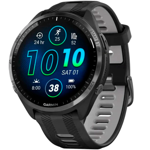 Часы Garmin Forerunner 965 47 mm Amoled Black/Powder Gray Titanium (Черный)