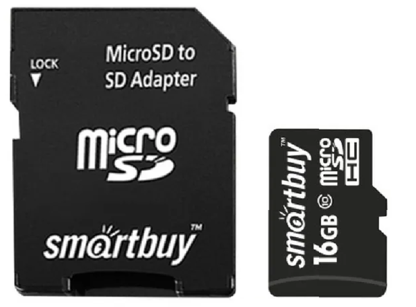 Карта памяти Micro SD Smartbuy 16GB Class10 30MB/s (SB16GBSDCL10-01LE) + SD adapter