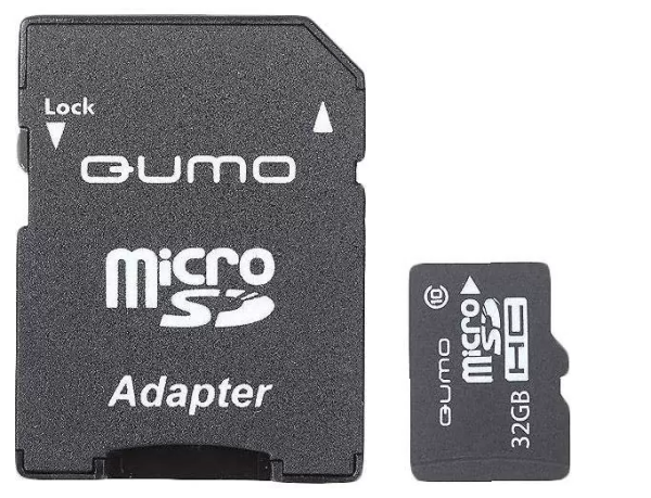 Карта памяти Micro SD Qumo 32GB Class10 90MB/s (QM32) + SD adapter