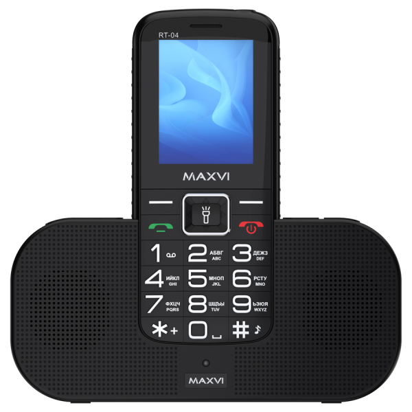 Телефон MAXVI RT-04 с док-станцией Black (Черный)