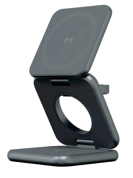 Беспроводная зарядная станция 3 в 1 Magssory Fold Pro Midnight (Темно-серый)
