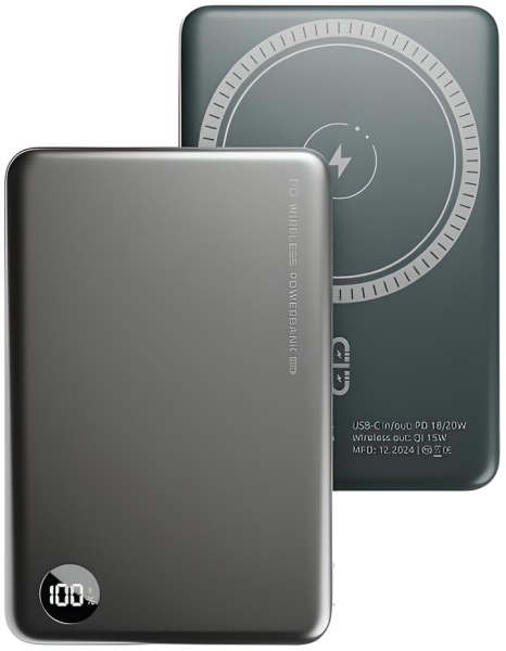 Магнитный беспроводной внешний аккумулятор Olmio QM-16 10000mAh 20W PD Silver (Серебристый)