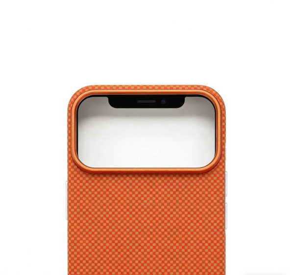 Накладка кевлар PTM-KA Aramid Fiber MagSafe для Apple iPhone 17 Pro Max Orange (Оранжевый)