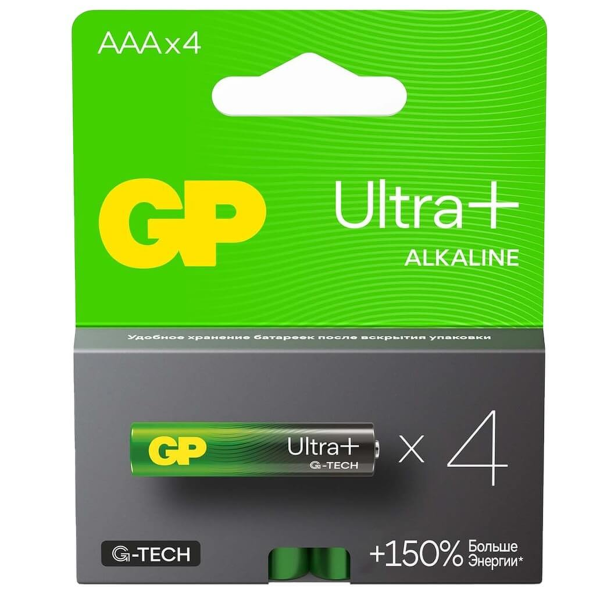 Батарейки GP Ultra Plus Alkaline AAА (4шт)
