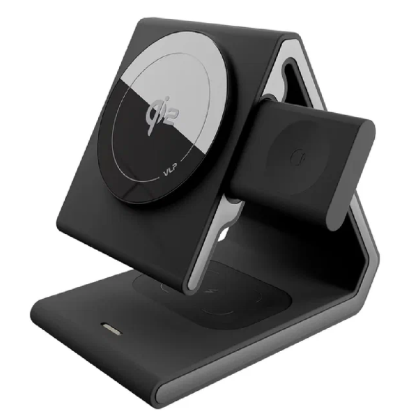 Беспроводная зарядная станция VLP Delta Power MagSafe QI2 3in1 для iPhone/AirPods/Watch Black