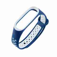 Ремешок силиконовый RedLine для Xiaomi Mi Band 6 Blue/White Ремешок силиконовый RedLine для Xiaomi Mi Band 6 Blue/White