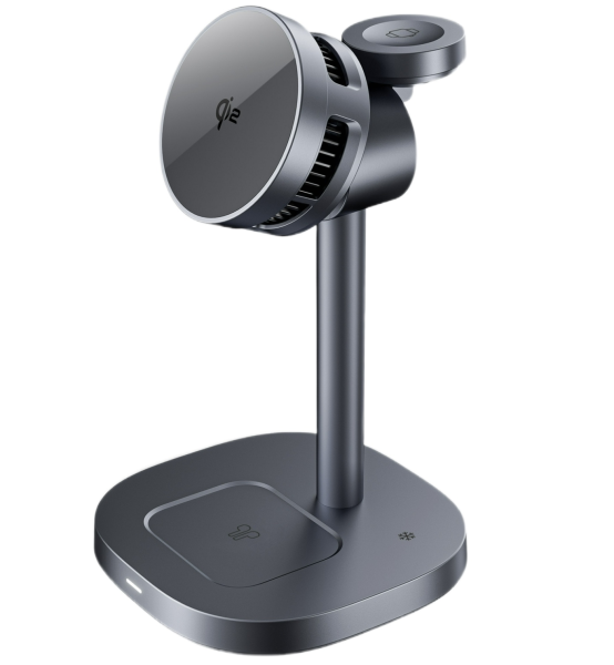 Беспроводная зарядная станция Deppa 3 в 1 QI2 EVO Power 22.5 Вт (23169) Серая