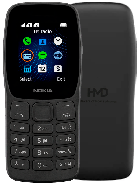 Телефон Nokia HMD 105 (2025) TA-1459 Charcoal (Черный)