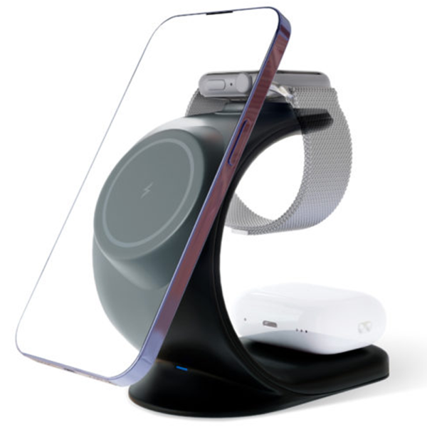 Беспроводная зарядная станция VLP Powerstand MagSafe 3in1 для iPhone/AirPods/Watch Black