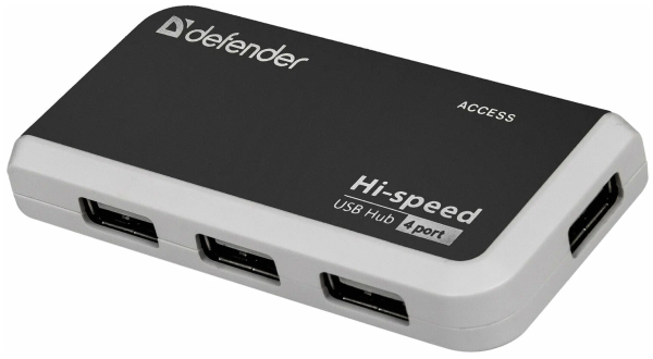 USB Разветвитель Defender Quadro Infix 4в1 (83504) Черный