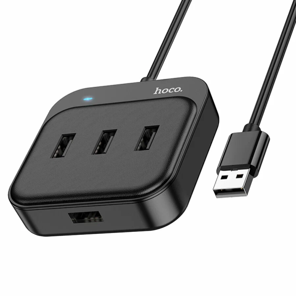 USB Разветвитель Hoco HB31 4USB 20см Черный