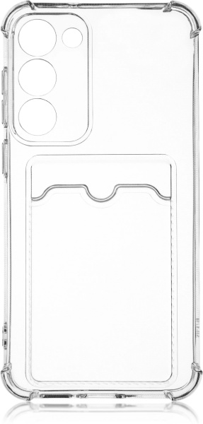 Накладка силикон для Samsung Galaxy S23+ c отделом для хранения карт Прозрачная